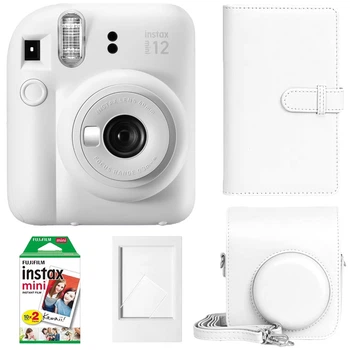 Набор камера моментальной печати Fujifilm Instax Mini 12 White + чехол + фотопленка 20 шт + фотоальбом + фоторамка