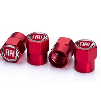 Ковпачки на ніпель для Фіат Alitek Short Red Fiat Logo RED, 4 шт (673770)