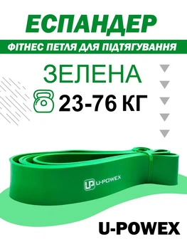 Фитнес петля U-Powex Pull Up Assist Band, зеленая (23-56 кг) (12052042015)