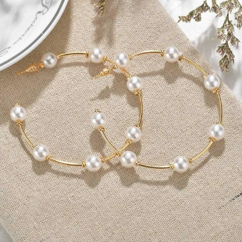 Серьги Конго жемчужины кольца круги с жемчугом