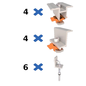 Комплект кріплення для сонячних панелей до металочерепиці MetalTile III, White