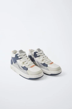 Високі кросівки Zara пх11347 сині з білим 33