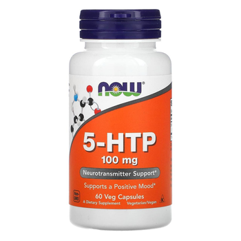 Гідрокситриптофан 5-HTP Hydroxytryptophan 100 мг Now Foods, 60 капсул