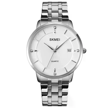 Мужские классические часы Skmei 1801S серебристые на браслете