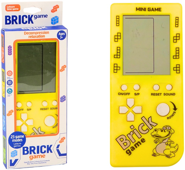 Інтерактивна іграшка Lean Toys Консоль Тетріс Brick Game 23 рівні Жовта (5905679070642)