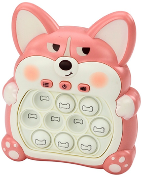 Аркадна гра Lean Toys Pop-it Консоль Лисеня 7 Режимів гри Рожева (5905991023012)