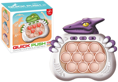 Gra sensoryczna Lean Toys Pop-it Konsola Dinozaur Fioletowa (5905991013792)
