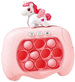 Сенсорна гра Lean Toys Pop-it Консоль Єдиноріг Рожева (5905991013211)
