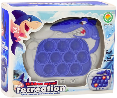 Сенсорна гра Lean Toys Pop-it Консоль Акула Блакитна (5905991016502)