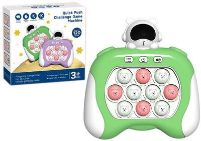 Сенсорна гра Lean Toys Pop-it Консоль Космос Зелена (5905991013839)
