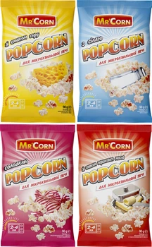 Набір попкорну Mr'Corn для МХП Сир + Сіль + Солодкий + Масло 90 г х 4 шт (4820289960736)