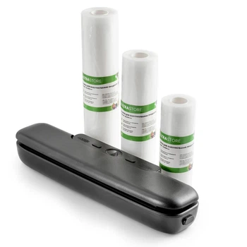 Вакууматор 120 Вт Вакуумный упаковщик кухонный 60 кПа + 3 рулона вакуумных пакетов
