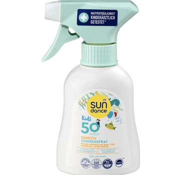 Детский солнцезащитный спрей для чувствительной кожи sundance Sonnenspray Kids sensitiv LSF 50, 200 мл