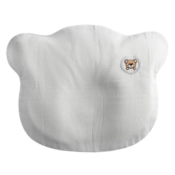 Наволочка на подушку ортопедичну дитячу BabyComfort PAPAELLA 23х30 см бавовна з вишивкою смужка сіра