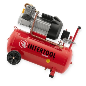 Компресор 2-х поршн.. 50л 2 вих., 220В, 3.0кВт, 420 л/хв, 10 атм INTERTOOL