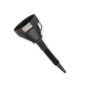 Лейка для топлива пластик прямая гибкая круглая с сеткой intertool