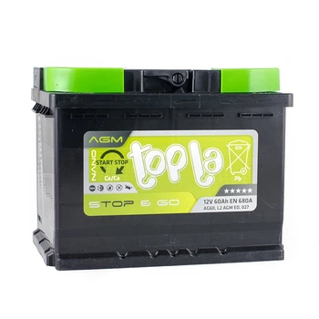 Аккумулятор Topla AGM 60 Ah/12V "0" (+ справа)