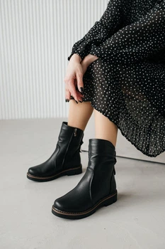 Черевики жіночі натуральна шкіра DJUS SHOES 36 (23,2 см.) 07.10.20 Чорні