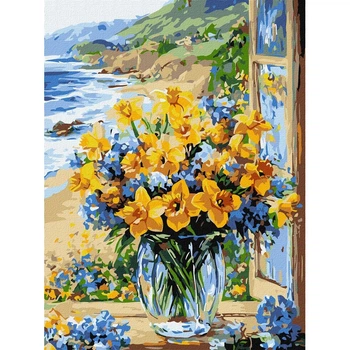 Картина за номерами Идейка Квіткове узбережжя, 30x40 см (KHO3301)
