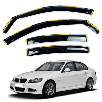Дефлекторы окон (ветровики) для BMW 3 Series E90 2005-2011 вставные (HAWK)