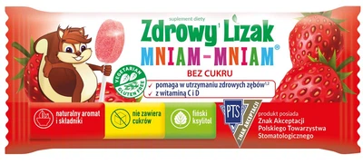 Льодяник Zdorowy Lizak Mniam-Mniam Полуниця без цукру 1 шт
