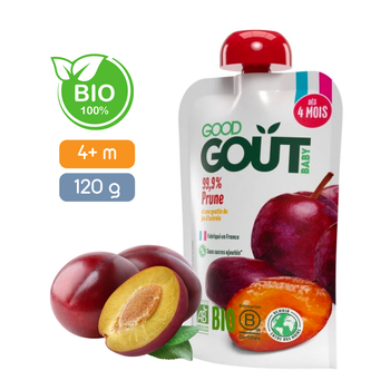 Пюре фруктове Good Gout BIO Слива для дітей від 4 місяців, 120 г