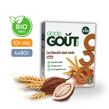 Натуральне печиво Good Gout BIO Какао для дітей 10 місяців, 4х80 г