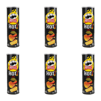 Набір Чипси 6шт Pringles Flame Cheese & Chili Extra Hot 160g