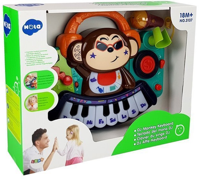 Інтерактивне піаніно для немовляти Lean Toys DJ Мавпочка 7379 (5908275998921)