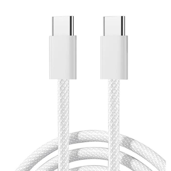Кабель для швидкого заряджання Apple iPhone 15 16 Pro Plus Max, Samsung та ін. Type-C to Type-C Кабель быстрая зарядка провод синхронизации USB-C - USB-C 1 м (MQPKTC15/W)