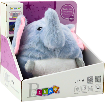 Projektor-zabawka pluszowa LEAN Toys Słonik usypiający z dźwiękami i światłami Szary 22810 (5905991051596)