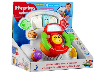 Kierownica edukacyjna interaktywna LEAN Toys z dźwiękami i światłami 3677 (5905323218598)