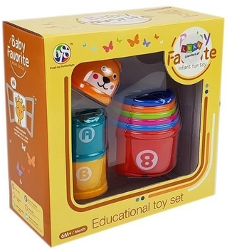 Piramidka-kubeczki dla niemowlaka LEAN Toys z cyferkami 7165 (5905323218680)