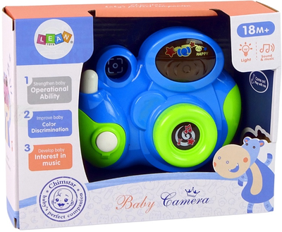 Інтерактивна камера LEAN Toys для малюків з підсвічуванням і звуком Синя 12064 (5904665997703)