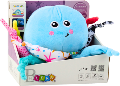Projektor-zabawka pluszowa LEAN Toys Ośmiornica usypiający z dźwiękami i światłami Niebieska 22811 (5905991051602)