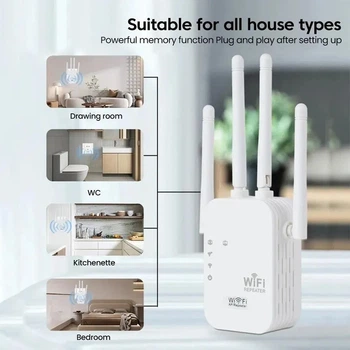 Репитер Repeater WIFI Ретранслятор 300 Мбит/с Удлинитель большого радиуса действия Усилитель сигнала Wi-Fi