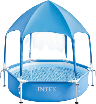 Басейн каркасний круглий дитячий Intex 28209, 188х38 см, з навісом та розпилювачем води (Intex_28209)