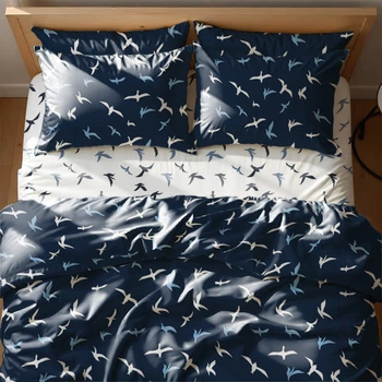 Комплект постельного белья Zastelli Евро 200х220 см Birds on Blue Front Бязь (2555000009334)
