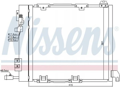 Радиатор кондиционера NISSENS 94385 Opel Astra, Zafira 1850056, 1850058, 1850078