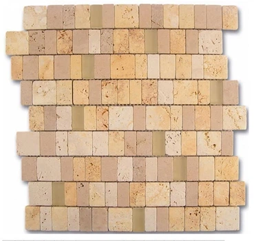 Мозаика Dune Mosaico Travertino Panfilia 28*28 бежевая