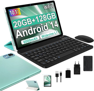 Планшет 10.1" Fezawio F11 (6+14)/128Gb 8 ядер Android 14 6000 mAh Бирюзовый (102011356)