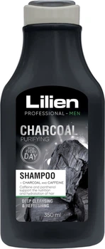 Чоловічий шампунь для відновлення та зволоженням з пантенолом Lilien shampoo Charcoal (аромат кави та чорного вугілля) 350 ml