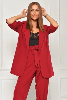 Піджак жіночий однотонний бордового кольору Fashion розмір 54 (204709)
