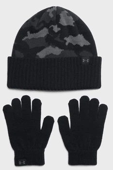 Набор шапки и перчатки UA B Beanie/Glove Combo черный, серый Дети OFSM 1386641-001