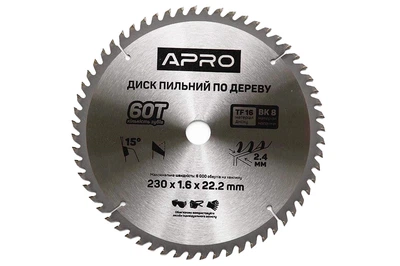 Диск пильный Apro 230 x 22.2 мм x 60T (830200)