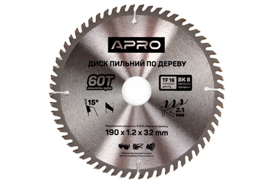Диск пильный по дереву Apro 190 x 3230мм x 60T (830177)