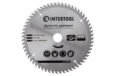 Диск пильный Intertool 210 х 60T х 30 мм (CT-3024)
