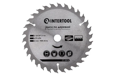 Диск пильный Intertool 160 х 30T х 20 мм (CT-3016)