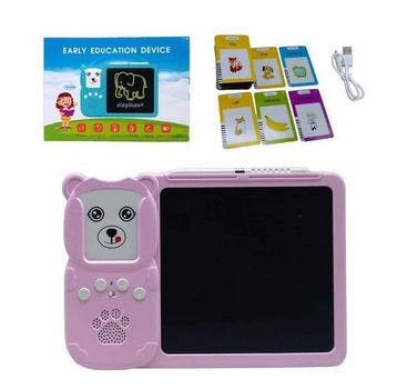 Детская обучающая игрушка, планшет для рисования LCD Writing Tablet и озвученная азбука Монтессори, 255 карт (Y5-2AB ) розовый