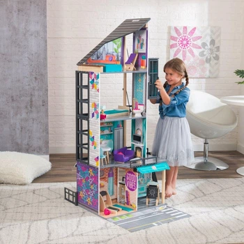 Кукольный деревянный домик KidKraft Bianca City Life 65989 с 26 аксессуарами и световыми эффектами 4763293